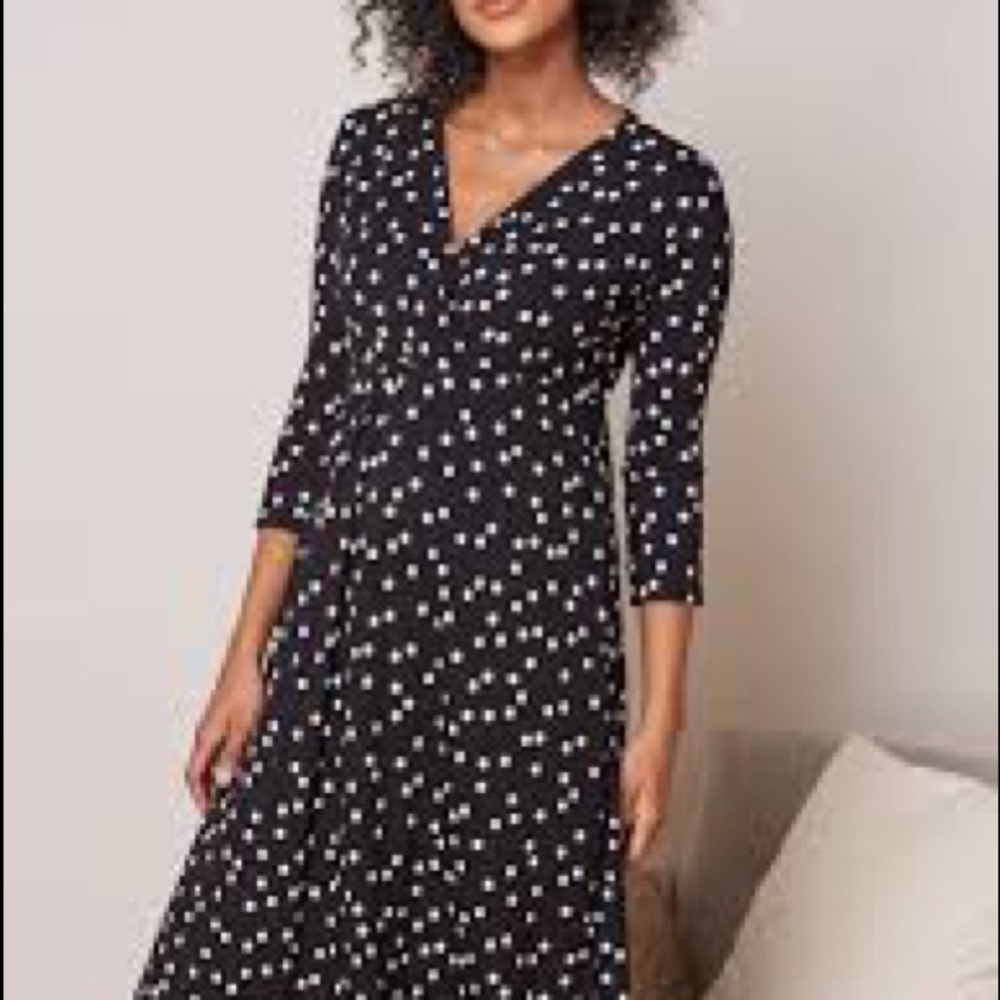Maternity Dress Black & White Polka dot